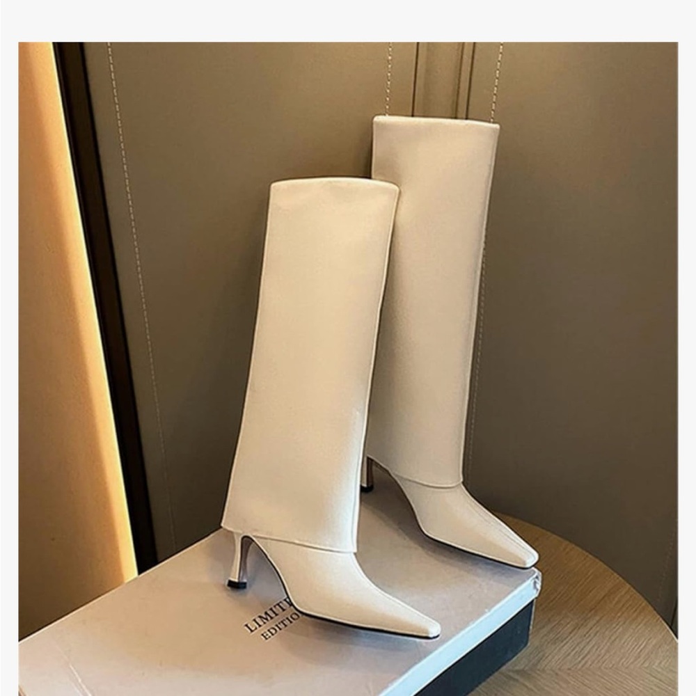 Stiletto heel knee high boots